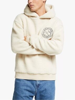 Scotch & Soda Sherpa Hoodie Cream Ecru Medium M